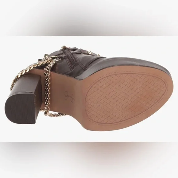 Jessica Simpson Lannoli brown lace up chain Studded Platform heeled boots size 9 - Picture 6 of 7